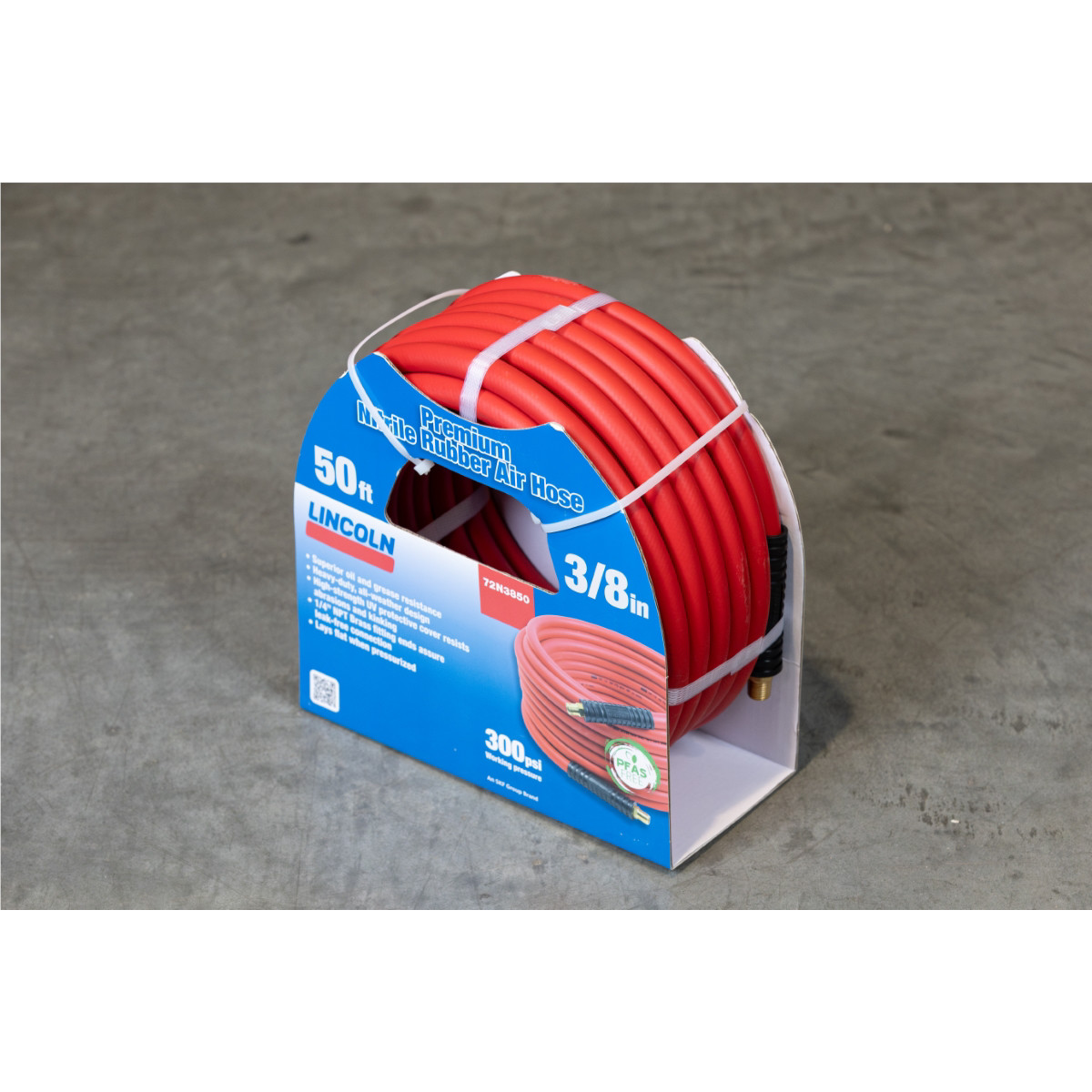Lincoln 72N3850 50' x 3/8" ID Air/Water Hybrid Polymer Repl. Hose for 83753 Reel