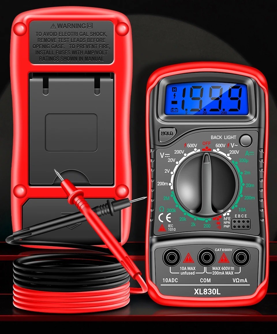 Digital Multimeter AC DC Voltmeter Ammeter Ohmmeter Volt Tester Meter XL830L USA