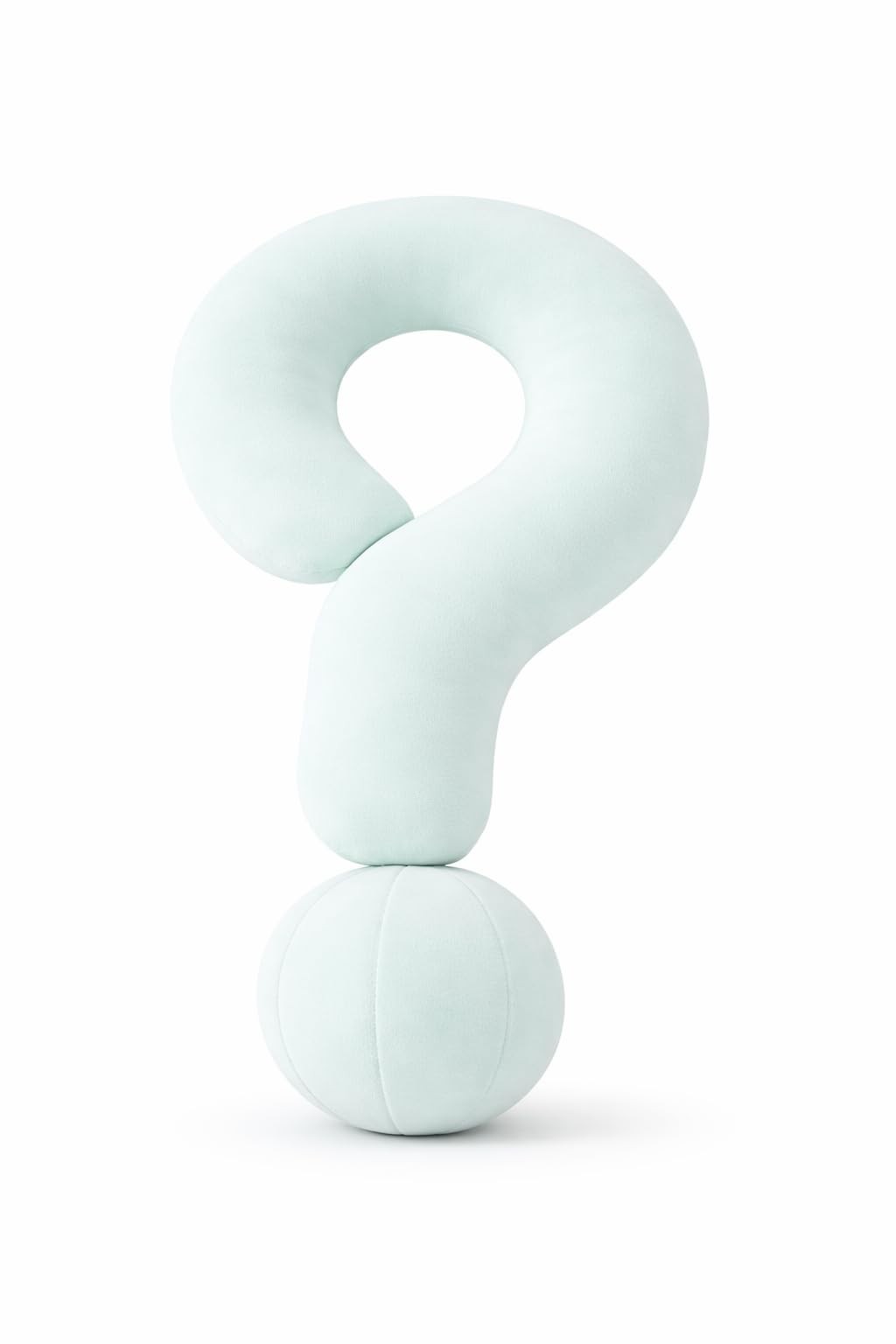 EVOLIVE Question Mark Neck Pillow 15"x24", Velvet Ergonomic Support(Mint)