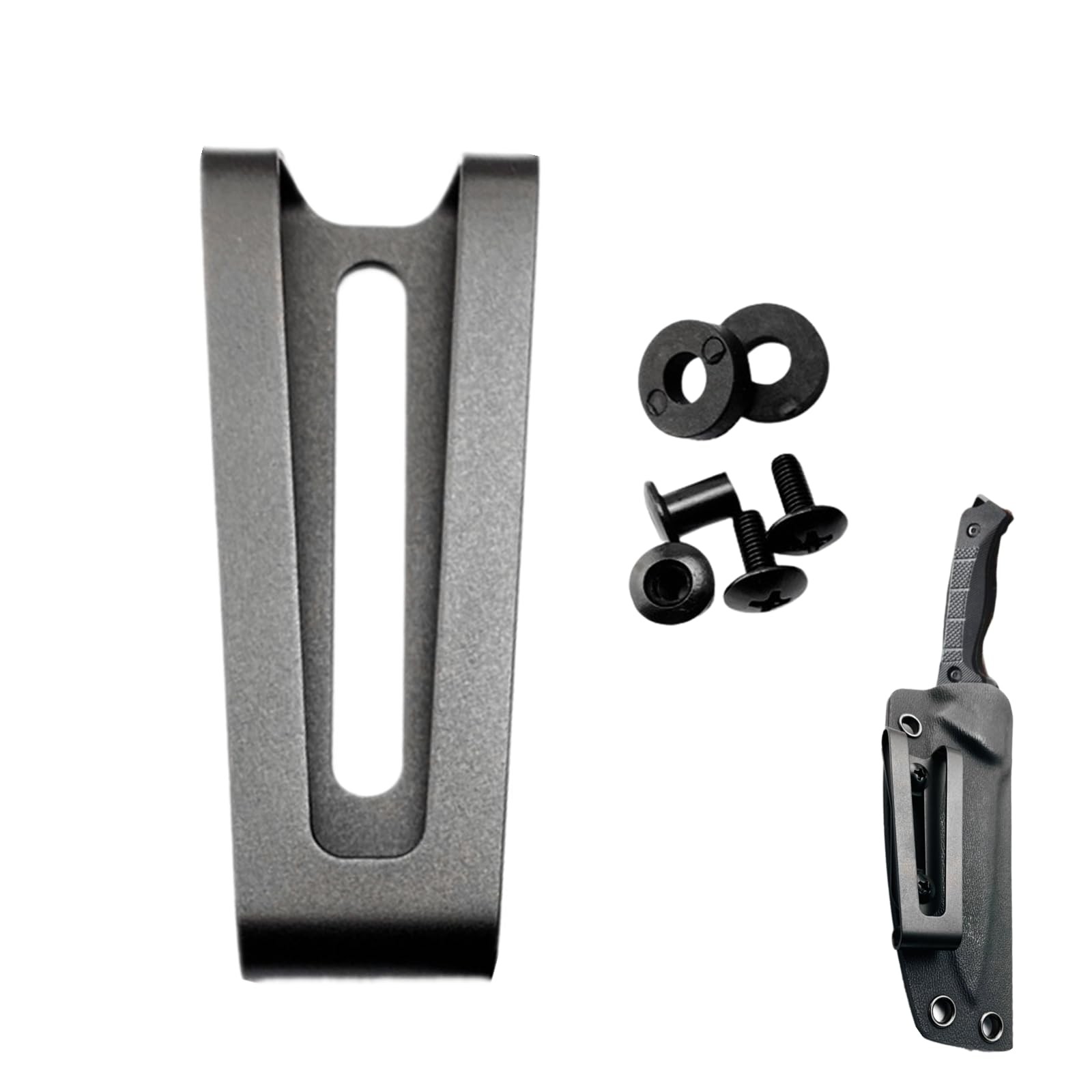 1 Set Black Kydex Belt Clip Professional Metal Holsters Waist Clips Screws