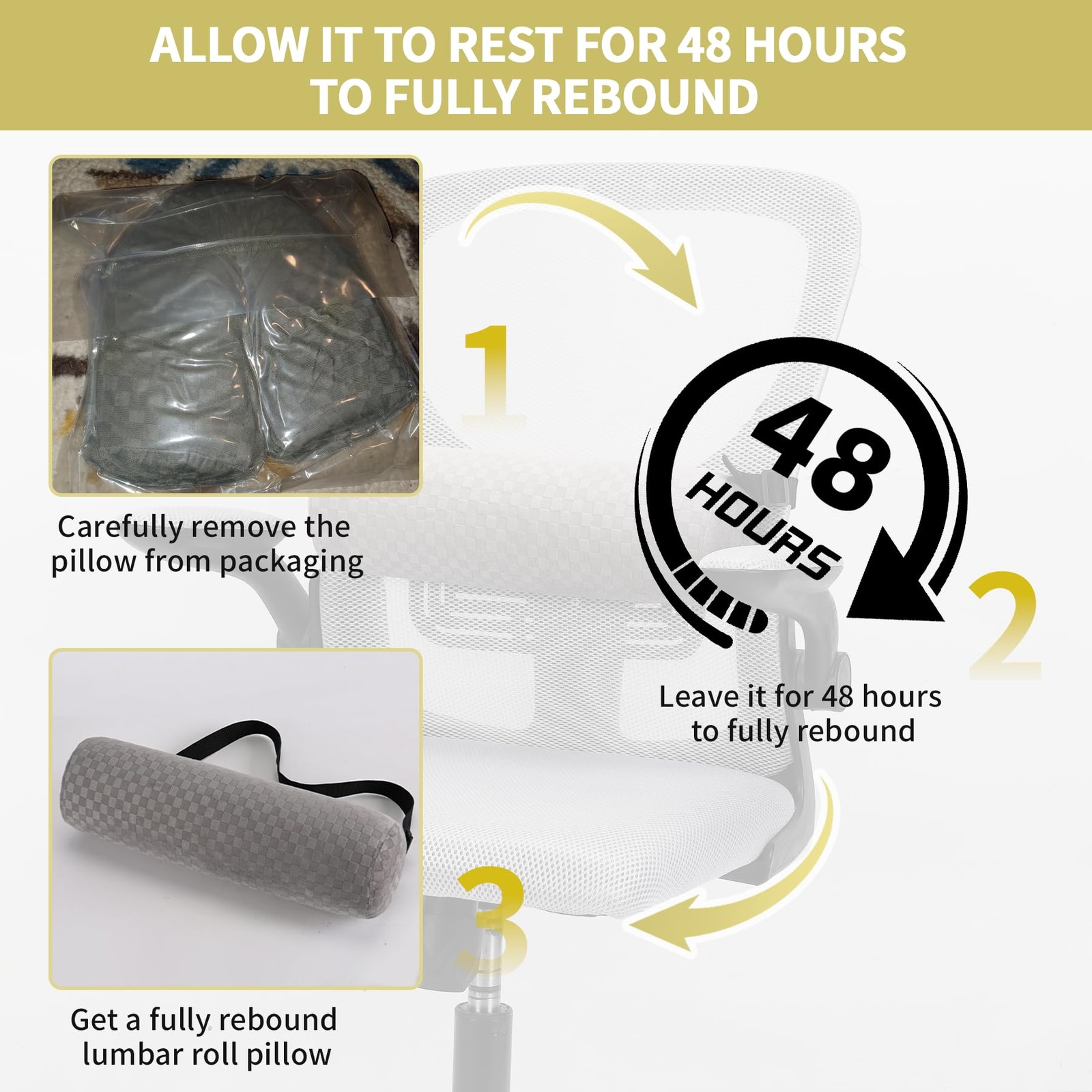 Lumbar Roll Pillow for Lower Back, Support Short-11*4.3'', Light Grey