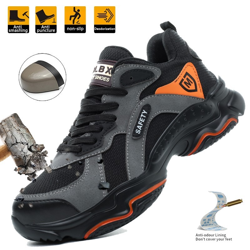 New Mens Work Safety Steel Toe Shoes Tennis Lightweight Sneakers Outdoor