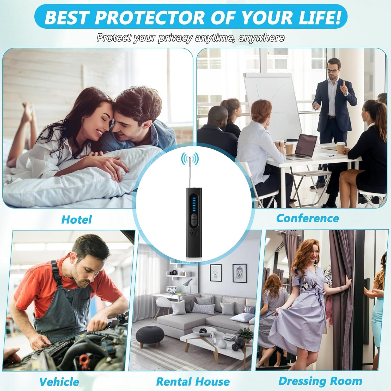Bug Detector & Listening Device Finder - Wireless, Compact Design