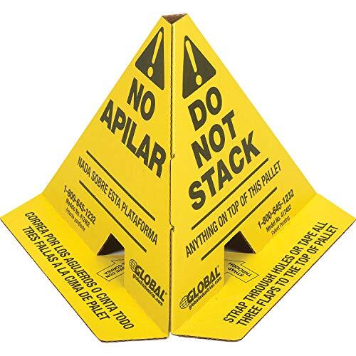 Trilingual "Do Not Stack" Pallet Cones Yellow 50 Pack