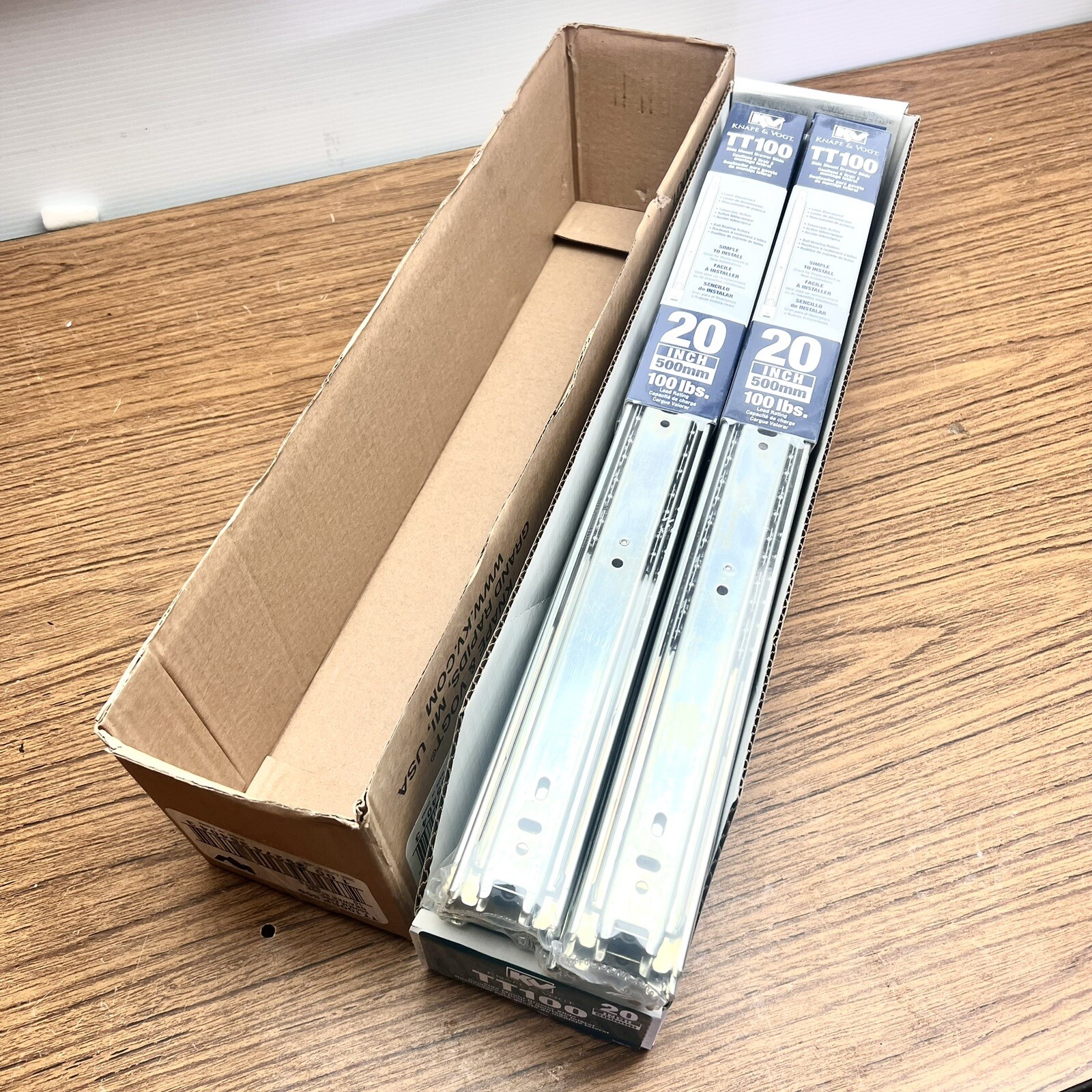 LOT OF 10 SETS TT100RP 500 ZINC FULL EXTENSION DRAWER SLIDES