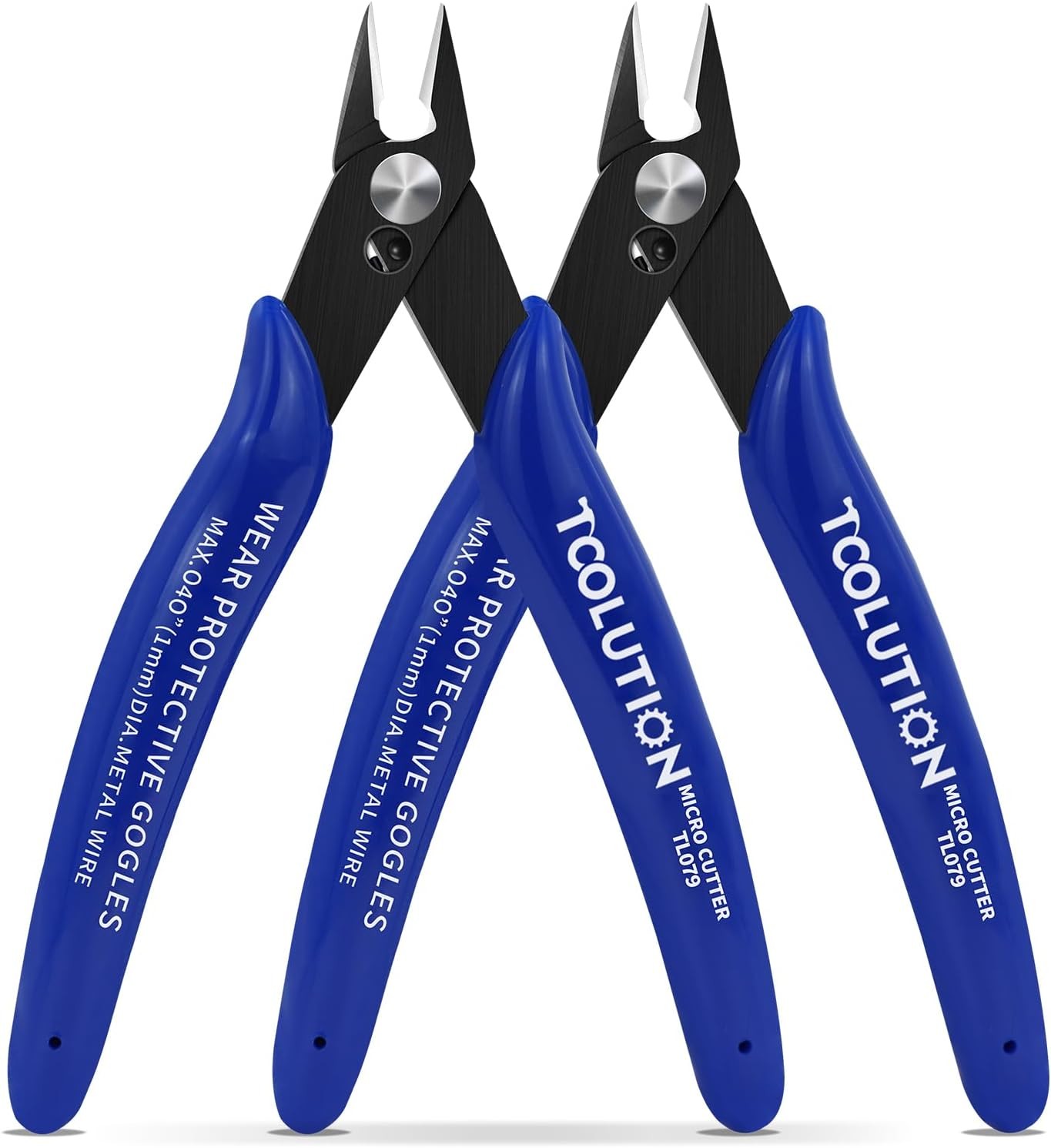 Small Wire Cutters Micro Flush Cutter Snips Zip Tie Cutter-2 Pack | Diagonal Cut