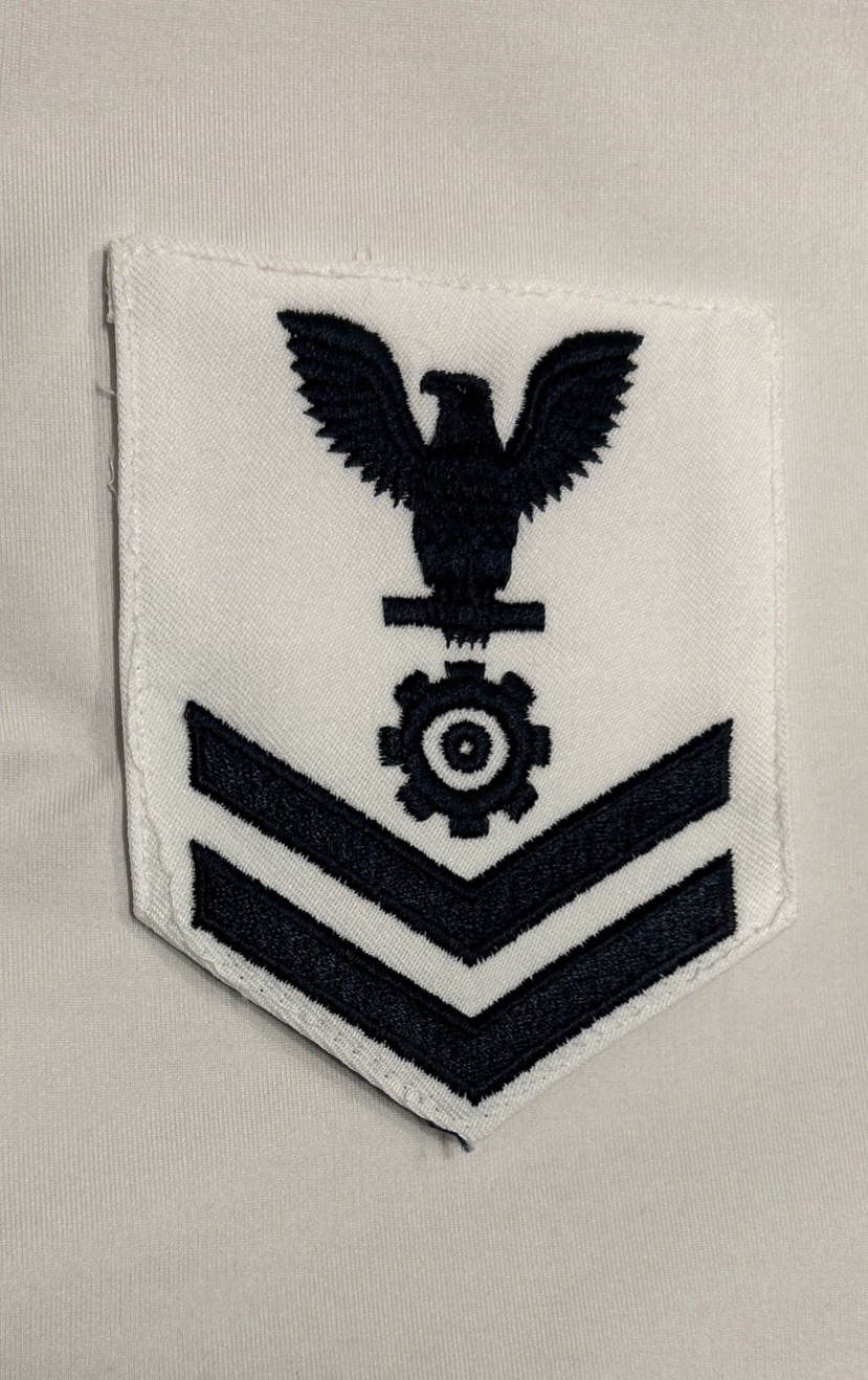 US Navy PO2/E5 Rate Engineman White Large Petty Officer 2nd Class USN