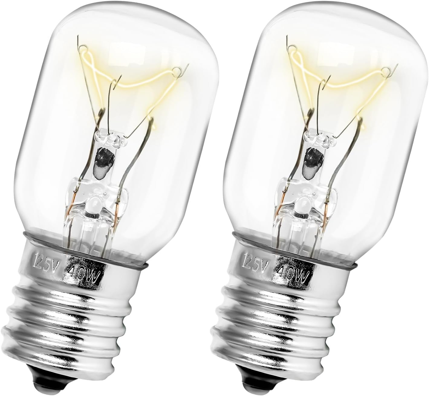 Microwave Light Bulb - Fits GE, Whirlpool & More - 125V 40W, E17 Base, 2 Pack