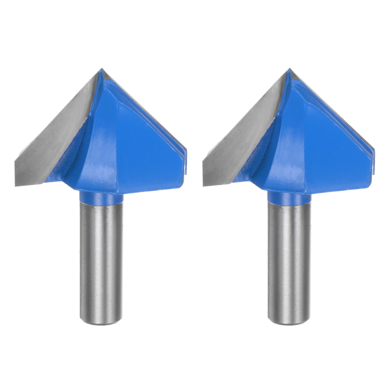 2pcs Router Bit 2" Dia 1/2" Shank 90 Degree V Type End Mill Edge Trimmer
