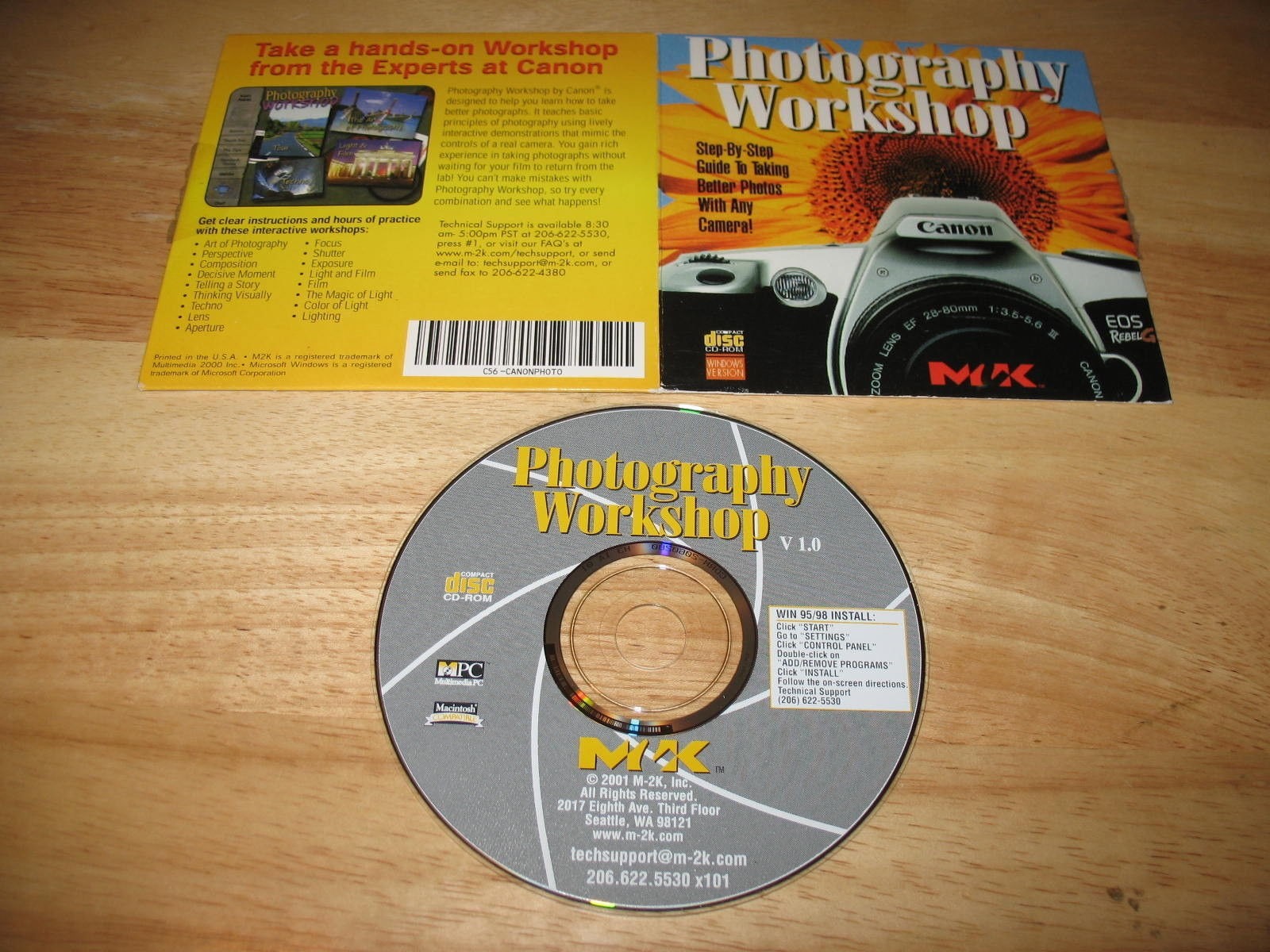 Canon Photography Workshop PC/Mac CDROM M2K 2001 Instructional for Windows 95/98