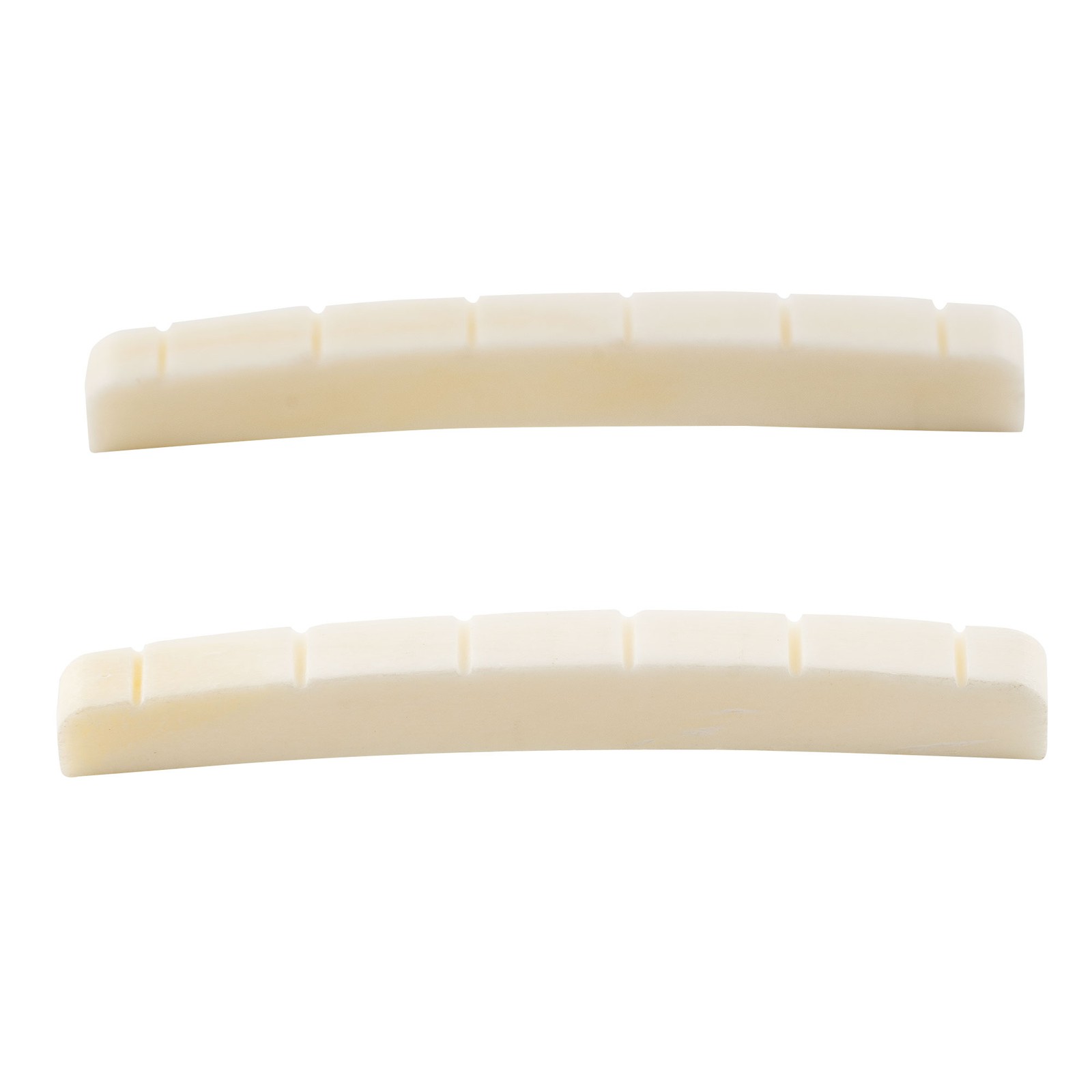 Musiclily 2Pcs 43mm Pre Slotted Curved Bottom 6 String Electric Guitar Bone Nut