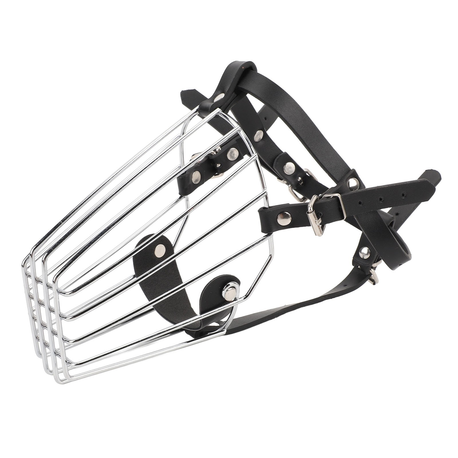 Dog Muzzle Adjustable Breathable Design Prevent Biting For Medium Dogs Stainless