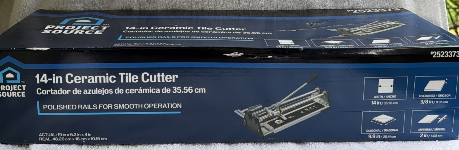 Project Source 14-in Ceramic Tile Cutter Model 67820 Ceramic Blade Metal Blue