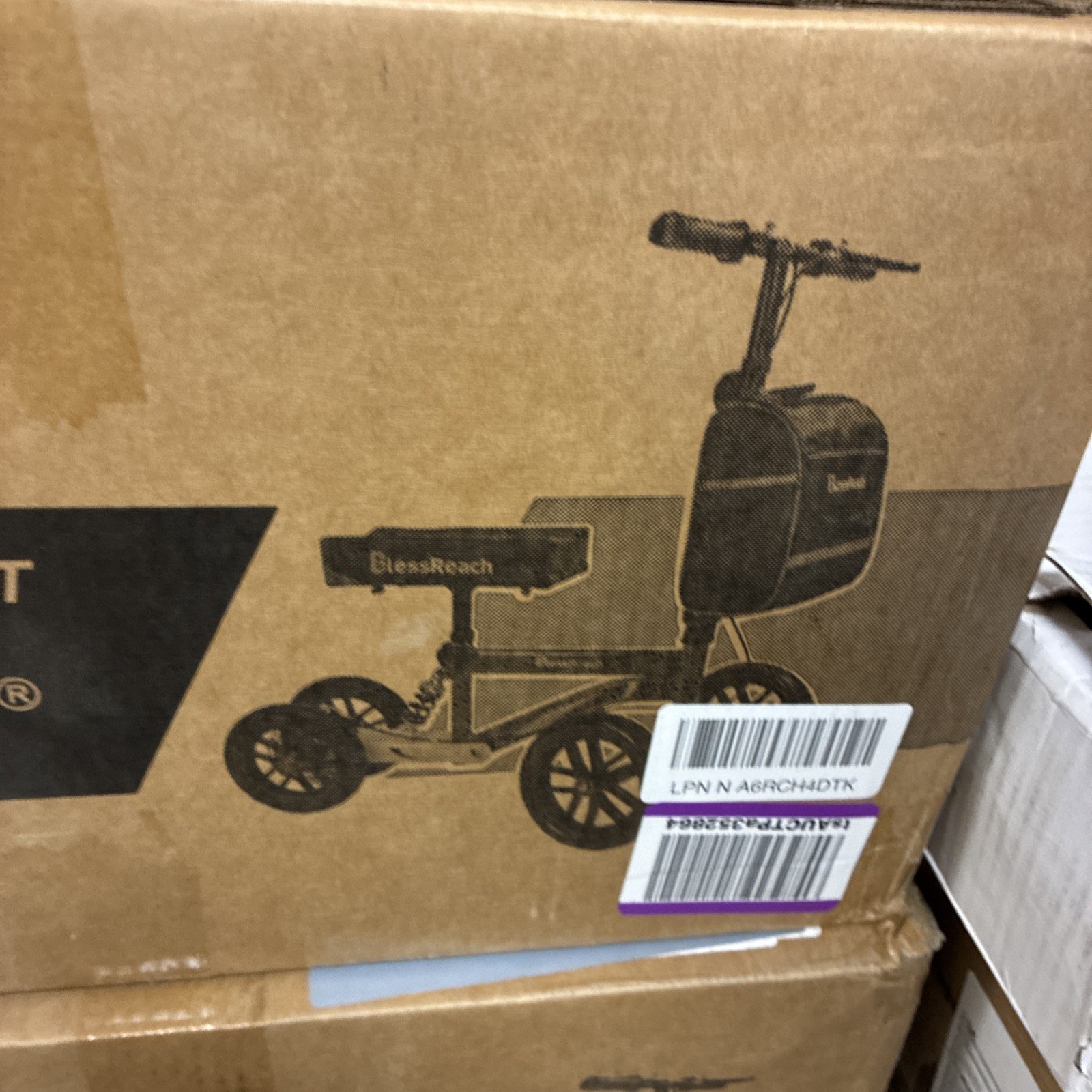 Blessreach Knee Walker Steerable Scooter Black WB2208-T Medical All-Terrain Disc
