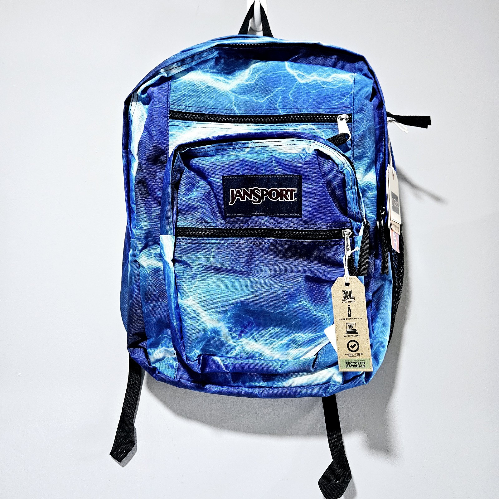 JanSport Cross Town Plus 17 Backpack - Electric Bolts with 15 Laptop Sleeve