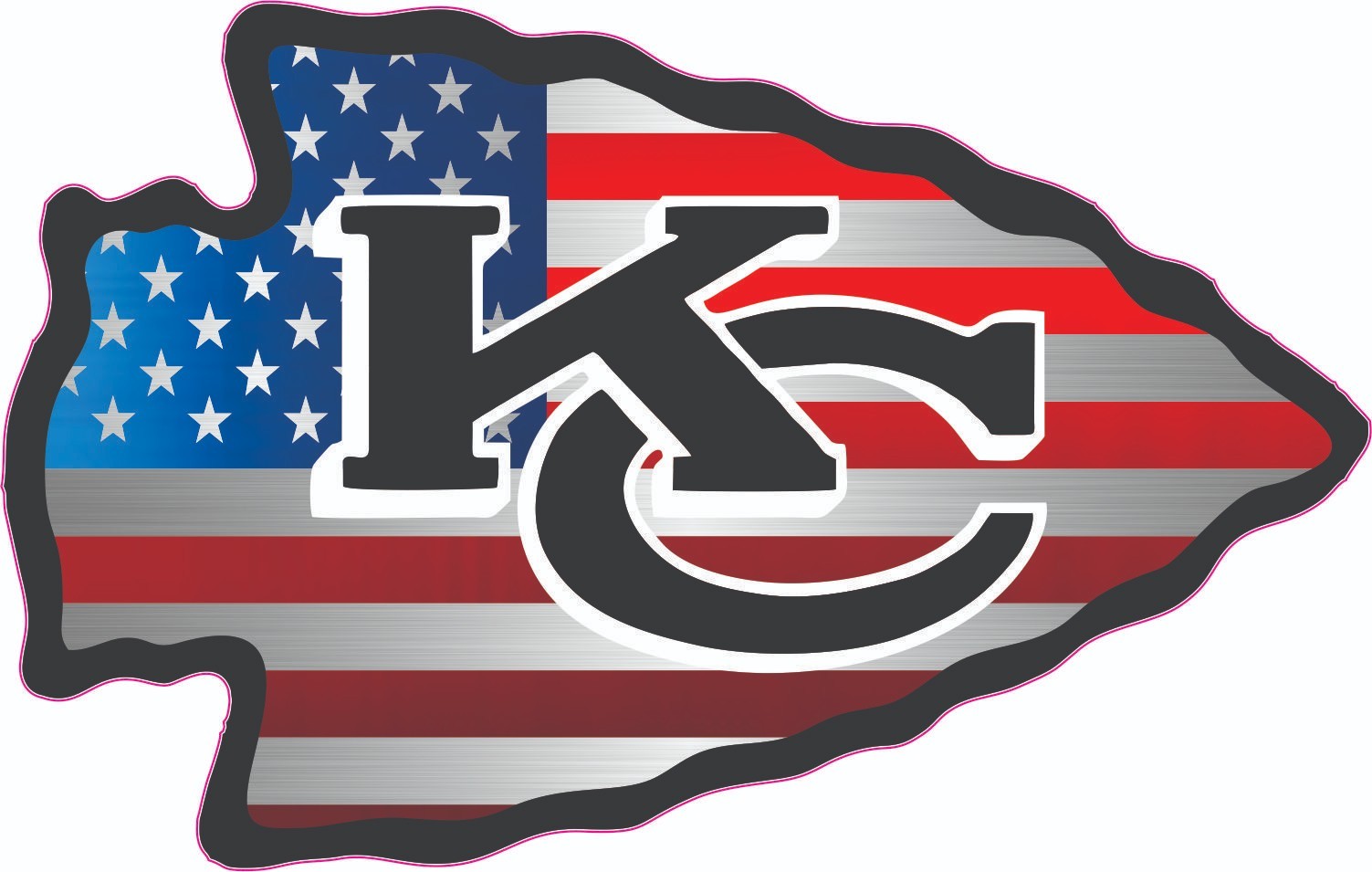 Like KC Flag Inspired Full Size Football Helmet Decals