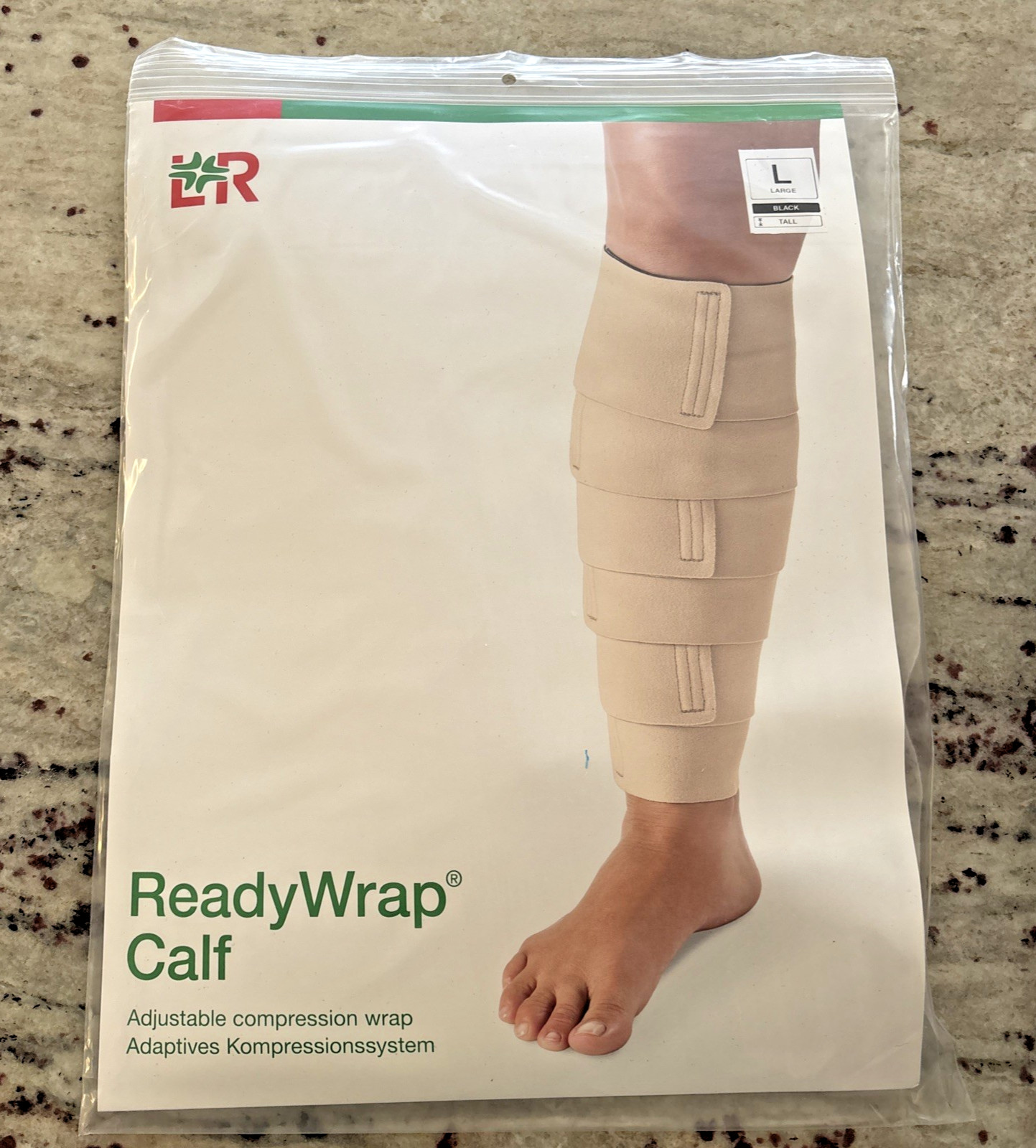 L R ReadyWrap Leg Calf Compression Sleeve - Adj Black Large Tall (35 cm) NEW