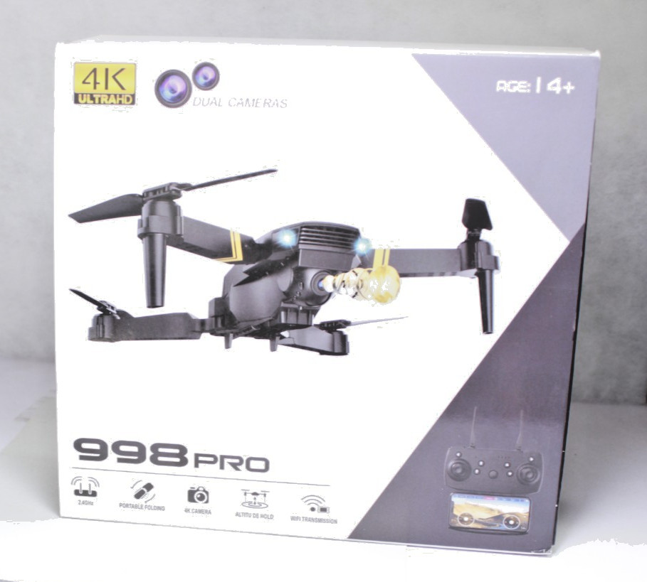 998 Pro Micro Foldable Drone Set 4K Ultra HD Dual Cameras