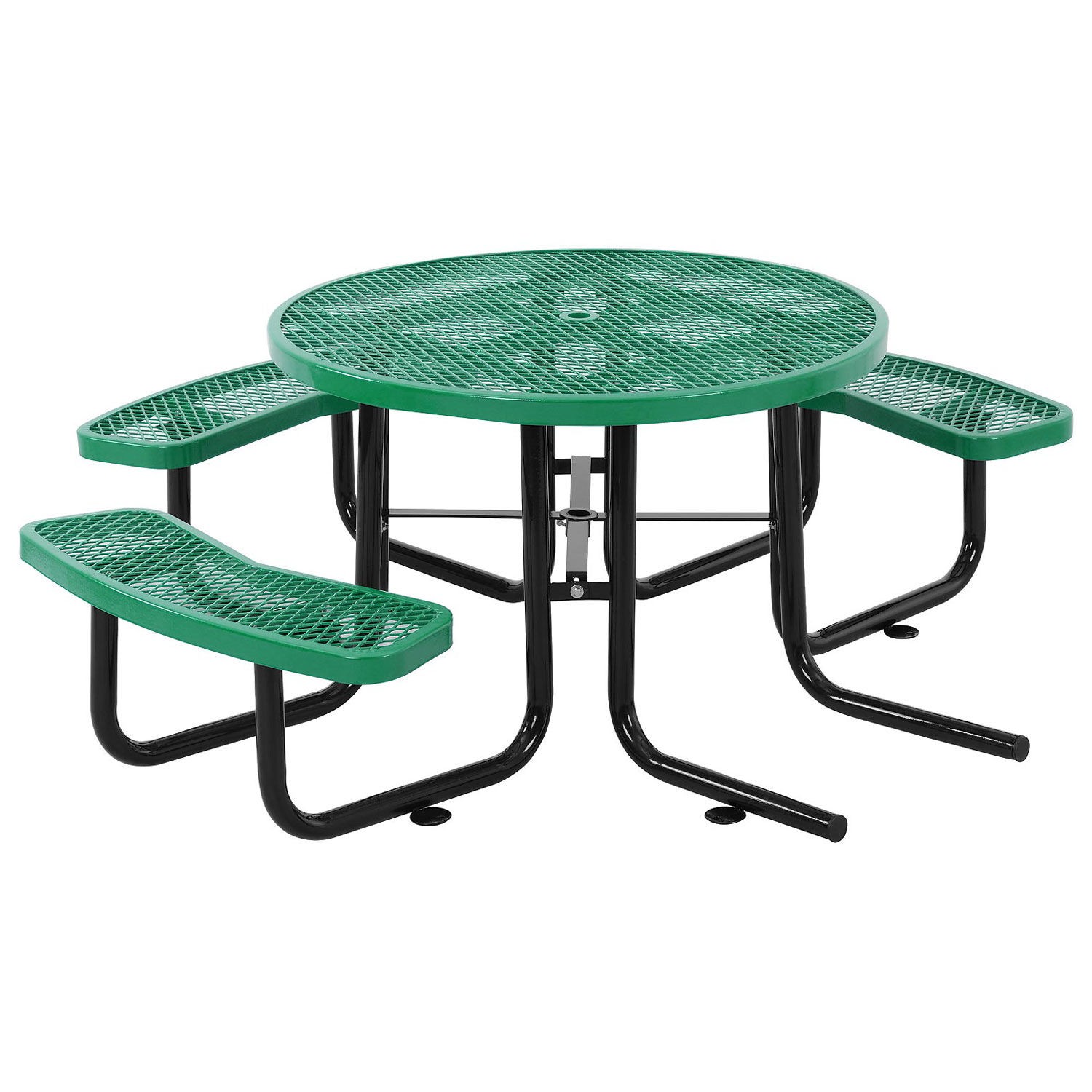 46" Wheelchair Accessible Round Picnic Table Surface Mount Green