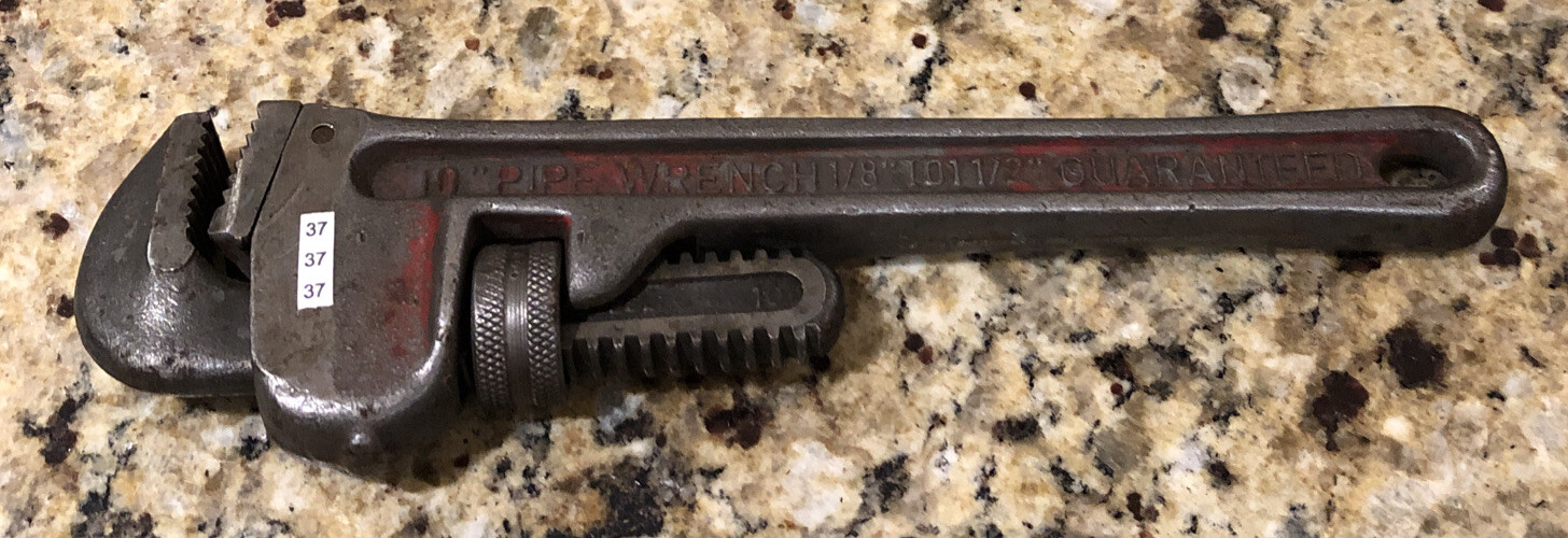 RIDGID 10” PIPE WRENCH Plumbing OHIO U.S.A. Good Jaws!