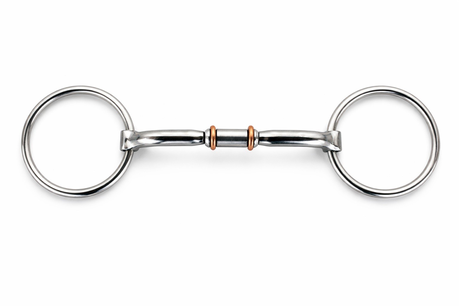 Horse SS Loose Ring Snaffle Bit with Copper Rollers Mouth 35567