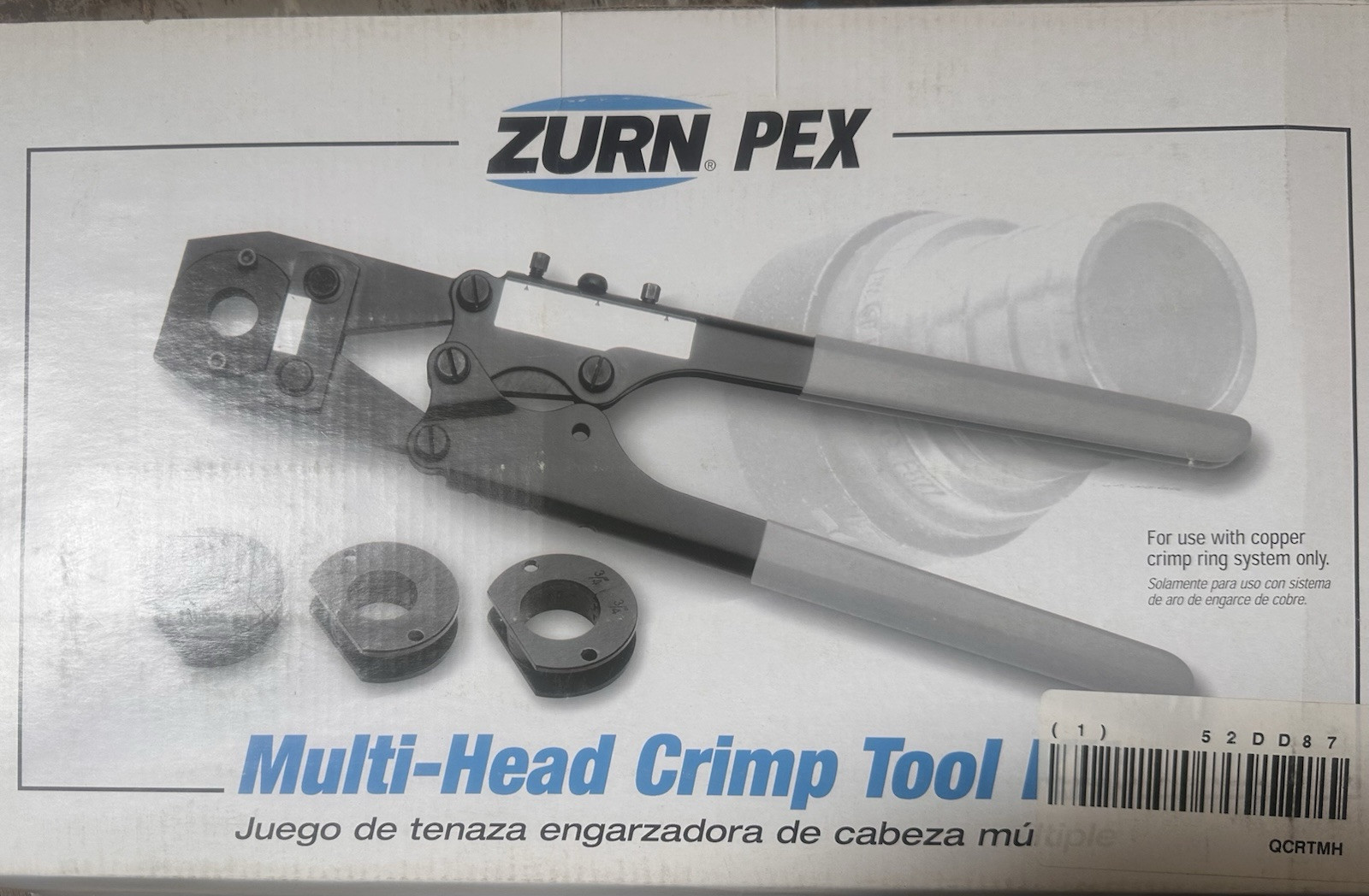 NEW! ZURN Multi-Head PEX Crimp Tool Kit with Carrying Case 52DD87