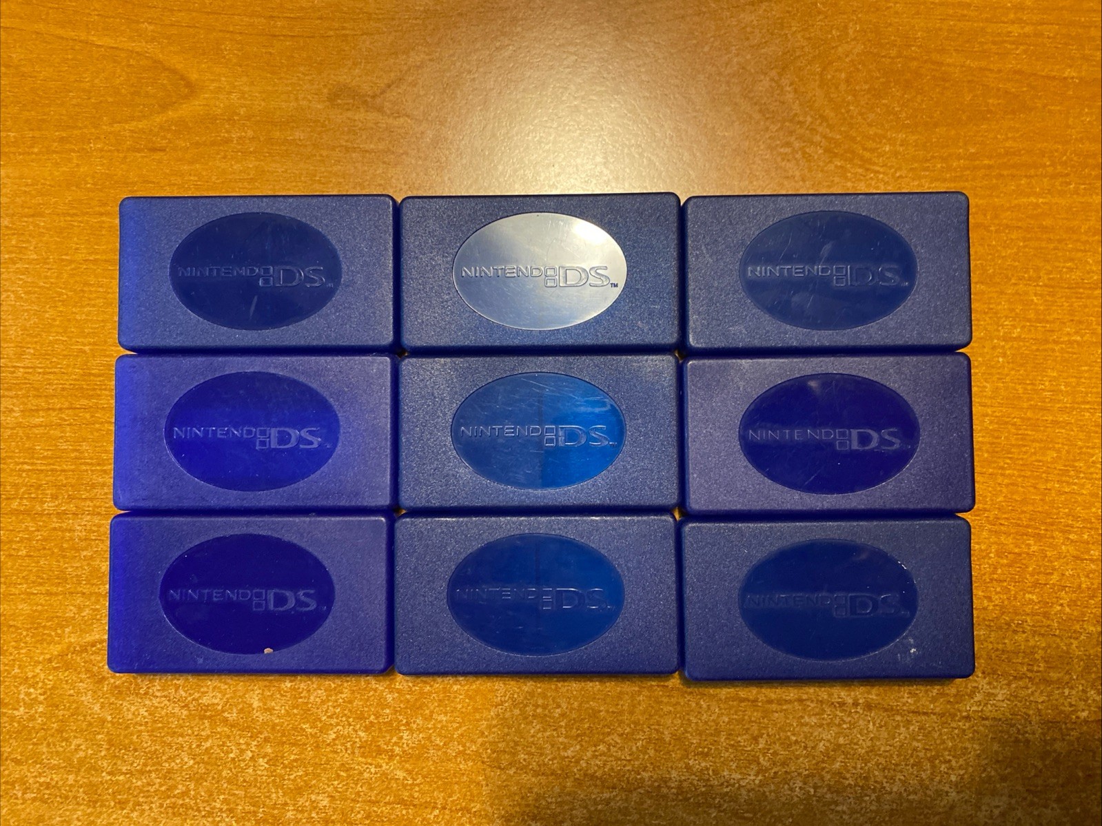 Lot of 9 Plastic Storage Cases for Nintendo DS Games OEM Blue