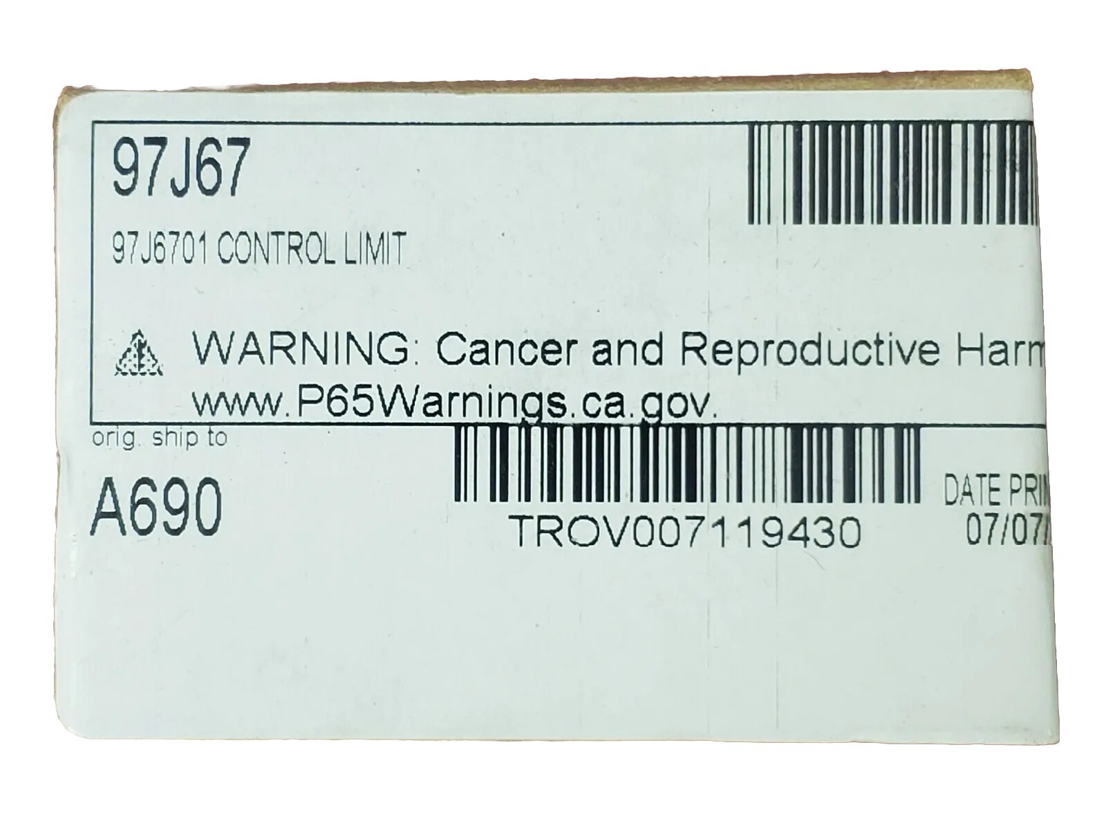 97J67 Lennox 110-140F Auto Limit Switch OEM 97J6701