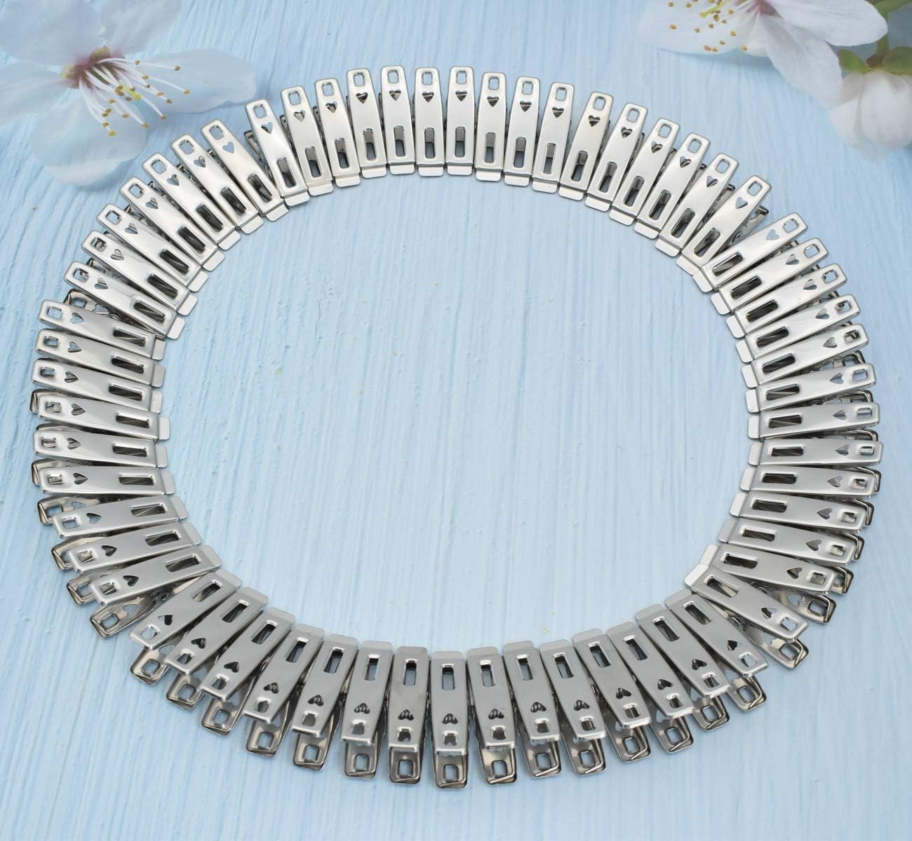 VIPbuy 60 PCS Strong Stainless Steel Clothes Pins Metal Laundry Clips Silver