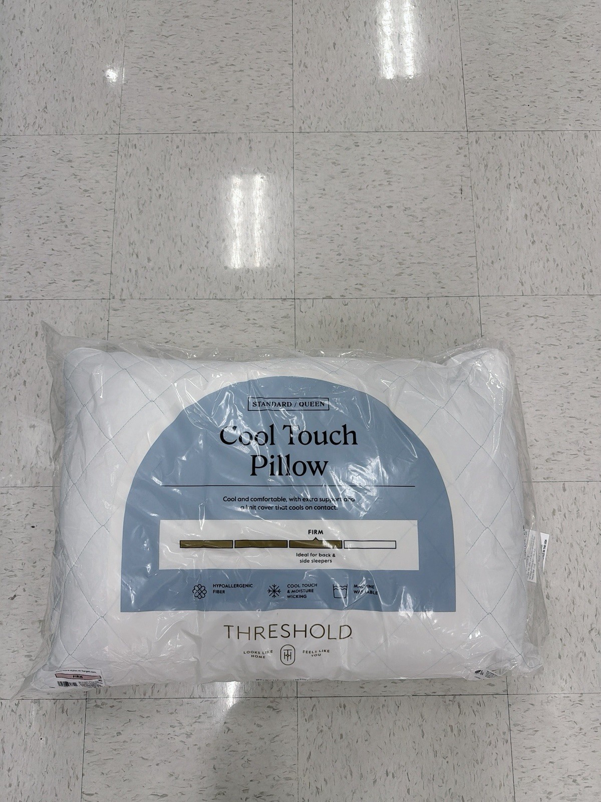 Threshold Hypoallergenic Cooling Bed Pillow Std/Queen 19x27in White