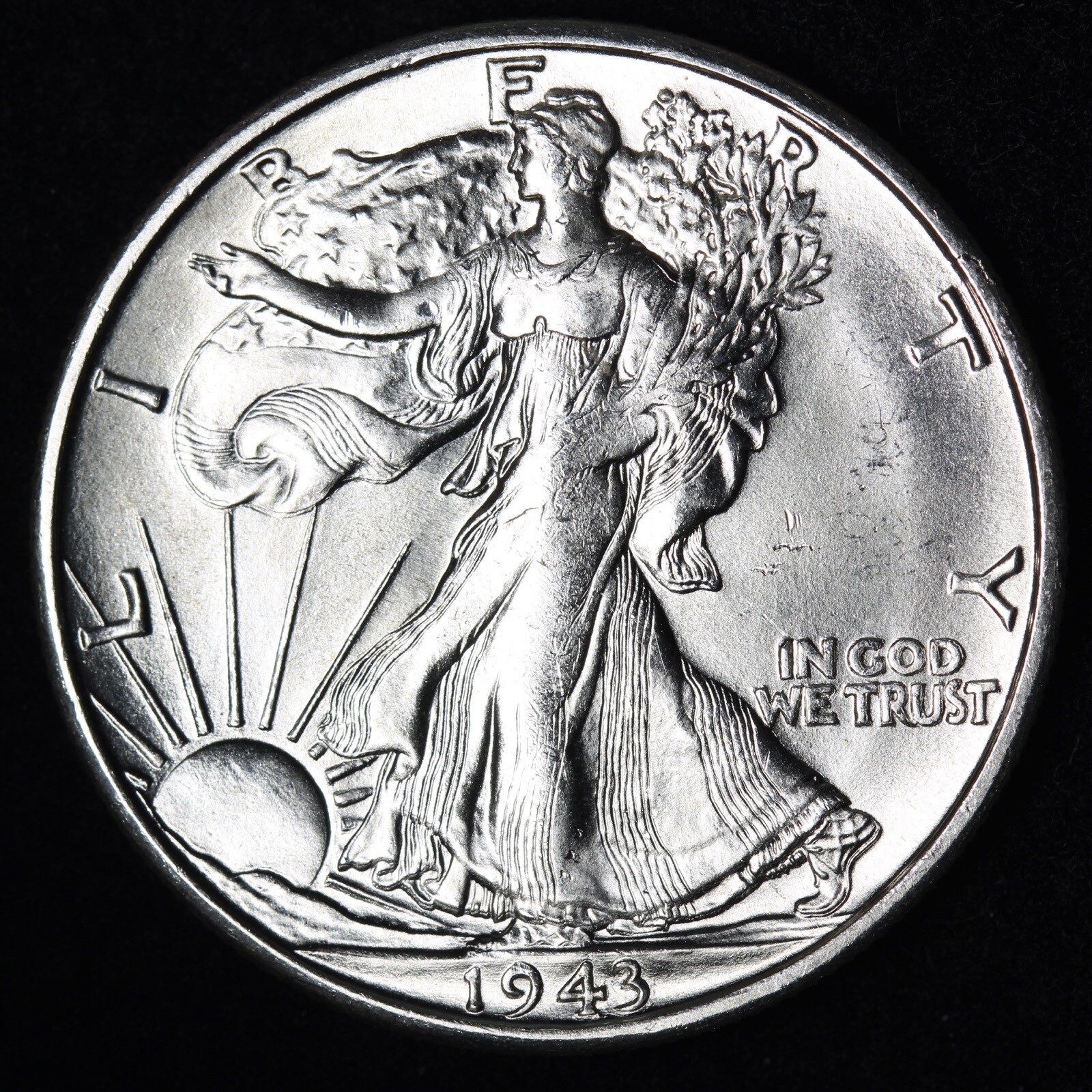 BU 1943-S Walking Liberty SILVER Half Dollar UNCIRCULATED UNC MS