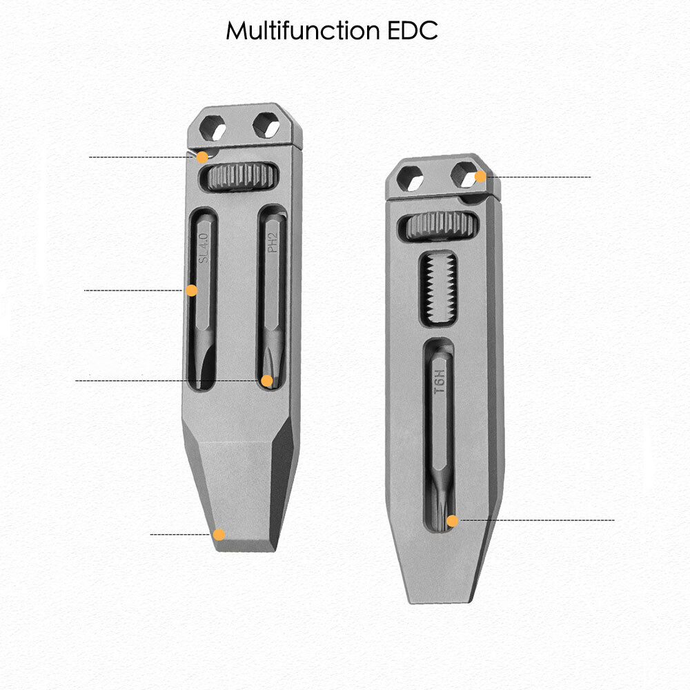 Multifunction Pry Bar Portable Wrench Screwdriver Titanium Alloy Artistic Tools