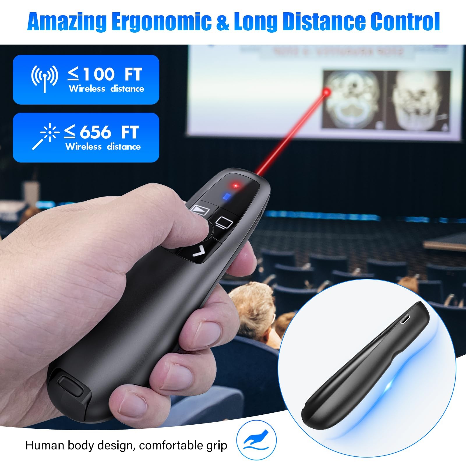 2-in-1 USB Type C Presentation Clicker, Clicker for PowerPoint Presentations,...