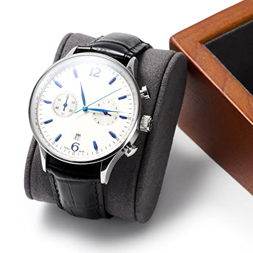 Solid Wood Single Watch Display Stand Showcase Jewelry Square Single Grey