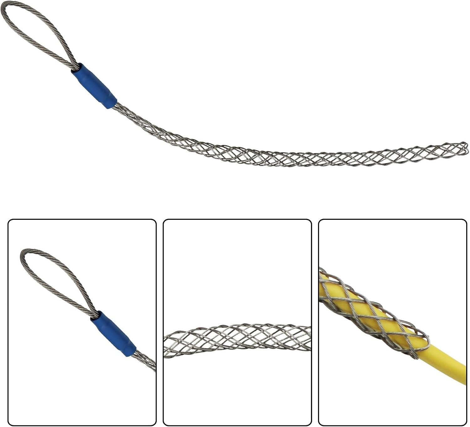 Heavy-Duty Electrical Wire Puller Socks - 4-6mm Durable Mesh Sleeve Design