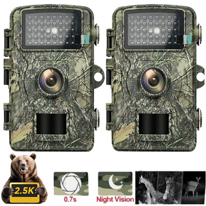 2 Pack 24MP 1440P Hunting Trail Camera Wildlife Waterproof Game Cam Night Vision