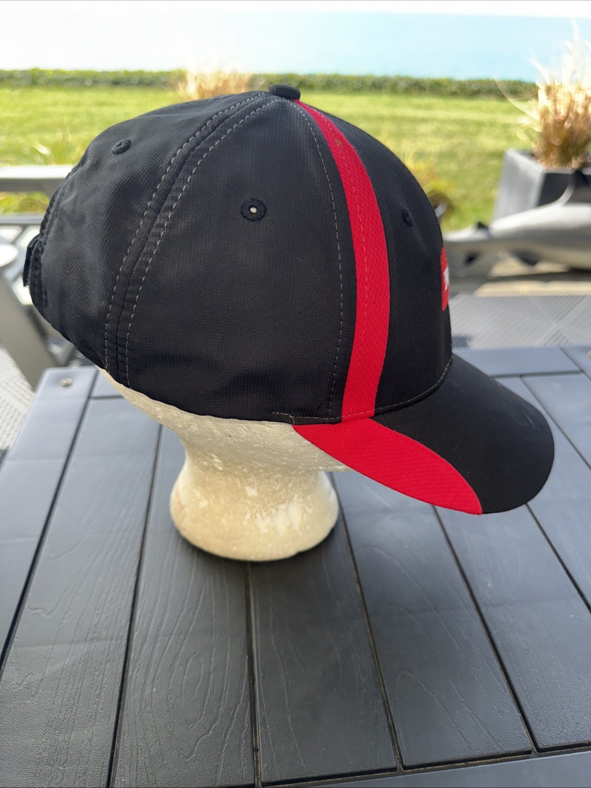 TORO in White on Black Maroon Accented Hat Cap Hook Loop Polyester
