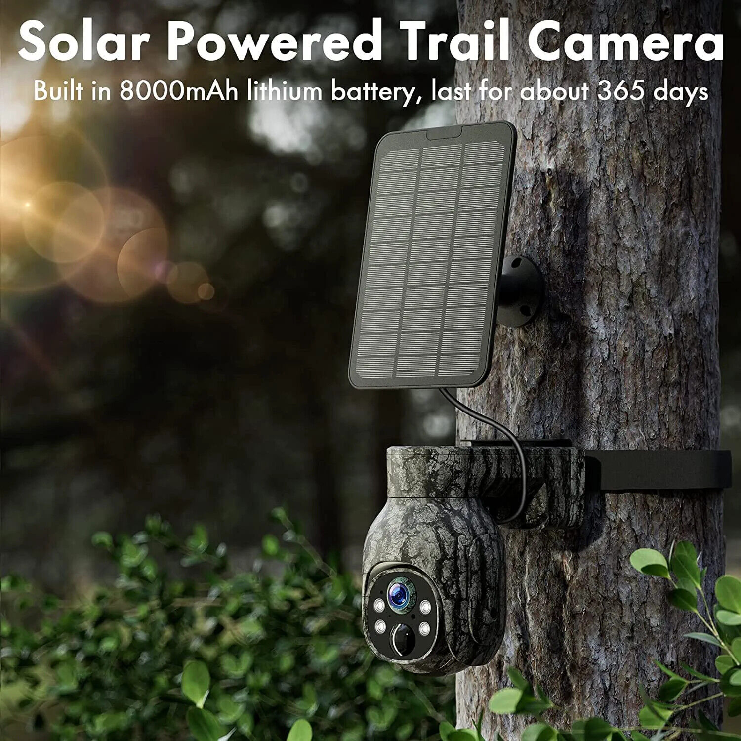 4G LTE Wildlife Trail Camera Solar PTZ Cellular Security Camera Night Vision