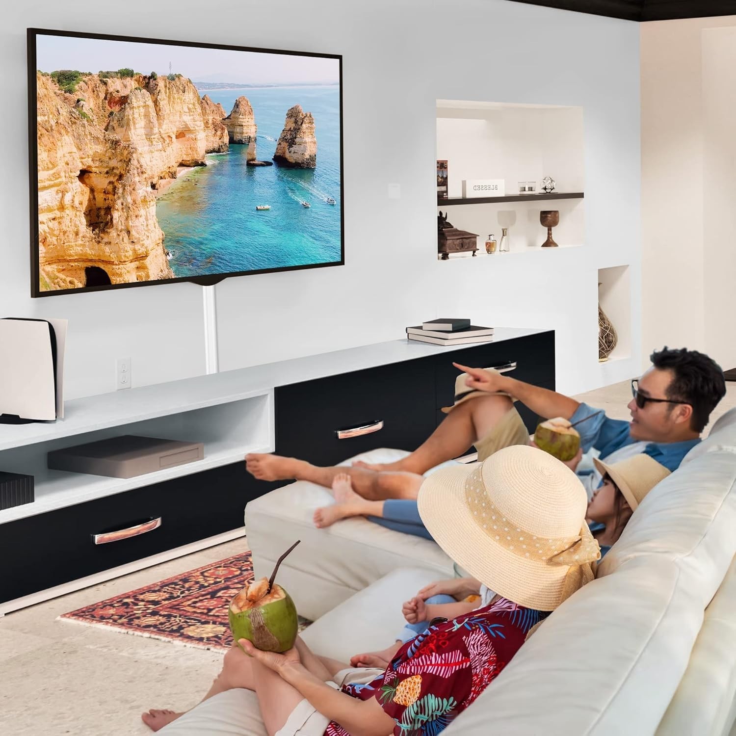 Elegant 39in Cable Concealer for Wall Mounted TVs - Durable and Paintable