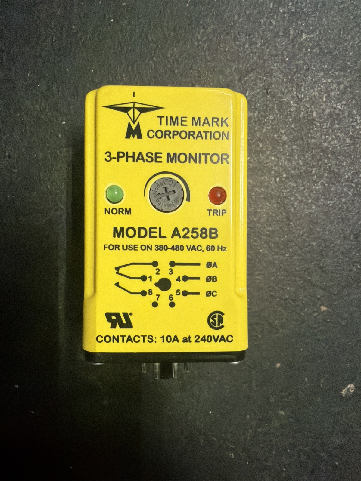 Time Mark Corporation Power Monitor A258B Phase 3 380v-480v AC •ELECTRIC•