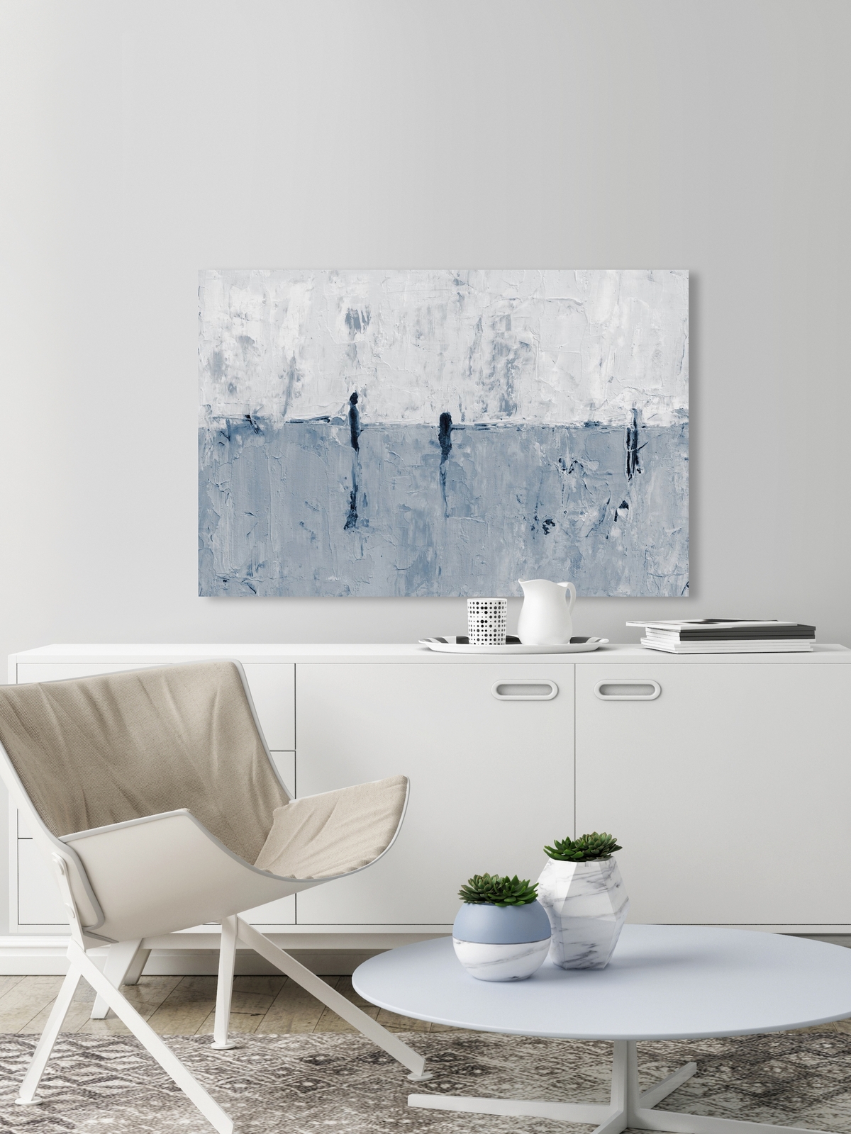 Marmont Hill Blue Horizon II Painting Print on Wrapped Canvas 60x40