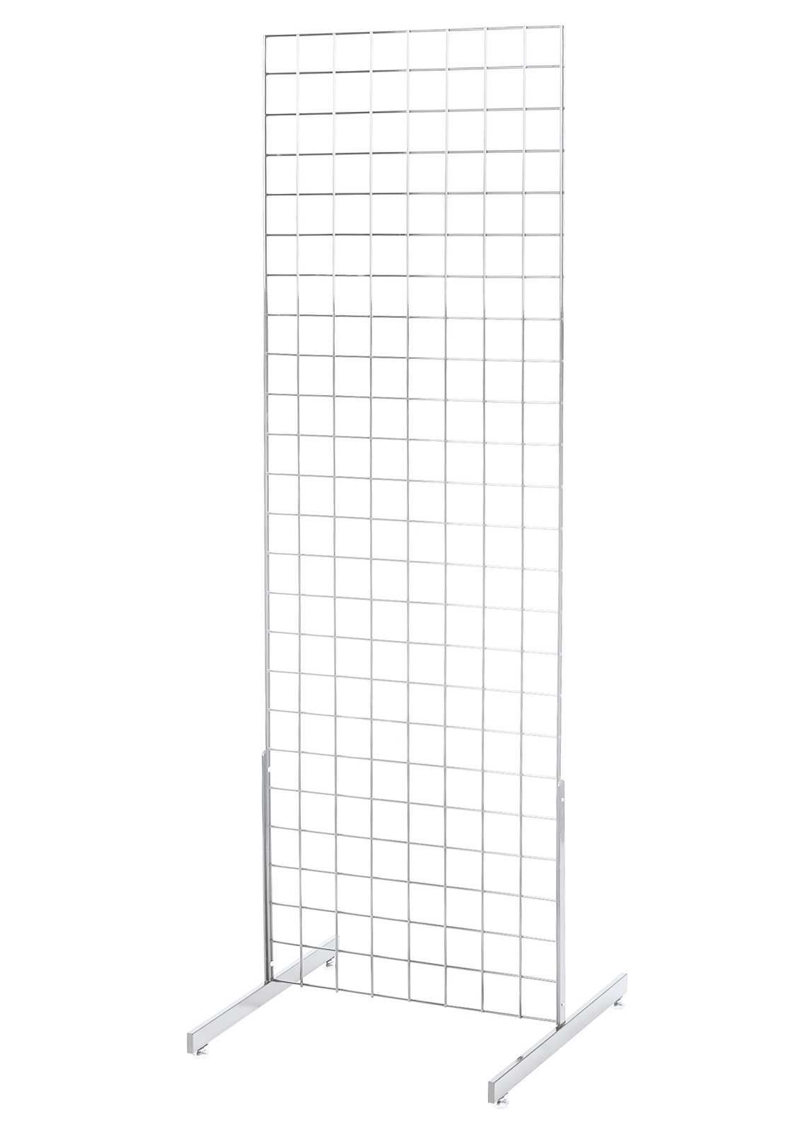 2 ft x 6 ft Chrome Standing Grid Screen - Includes Grid Panel and 2 Grid Legs