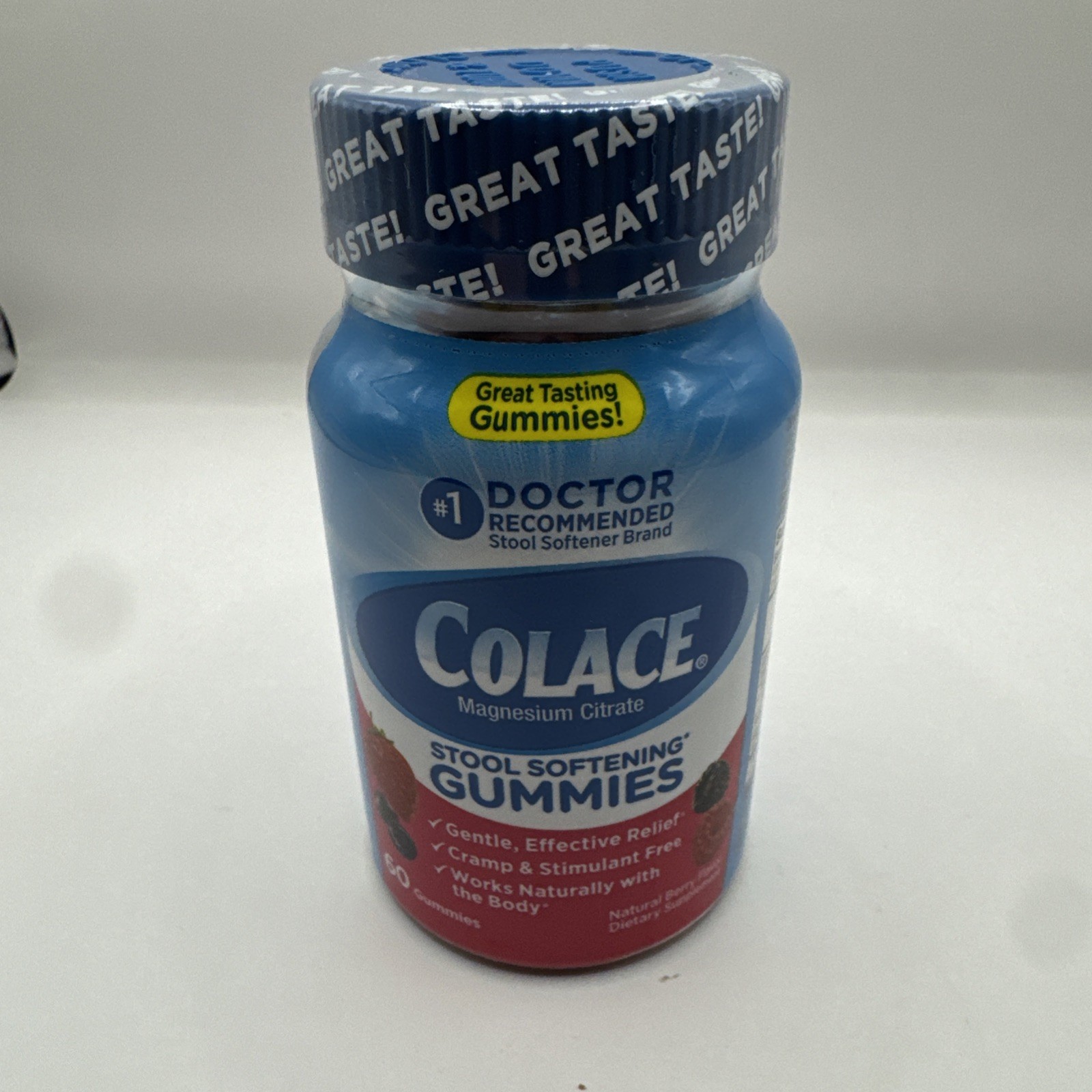Colace Stool Softener Magnesium Citrate Gummy, Mixed Berry, 60 Ct Exp. 10/27