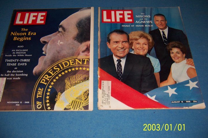 1968 LIFE Magazine Lot of 2 President RICHARD NIXON Wins ELECTION Spiro AGNEW