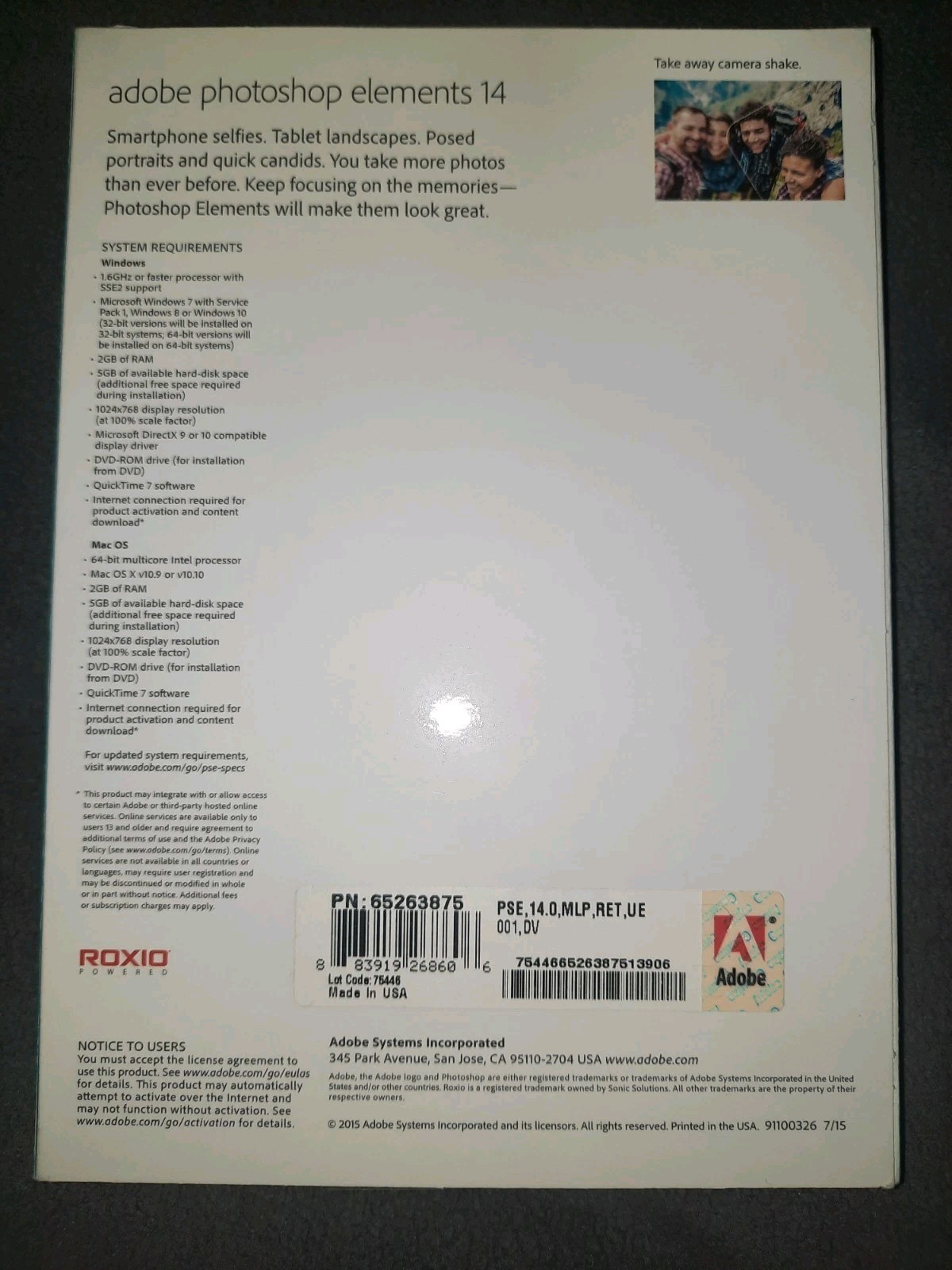 Adobe Photoshop Elements 14 Win/Mac 2015