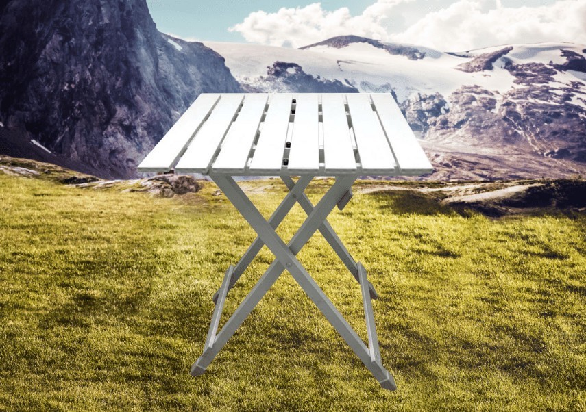 Portable Aluminum Camping Side Table Folding Lightweight Table Silver