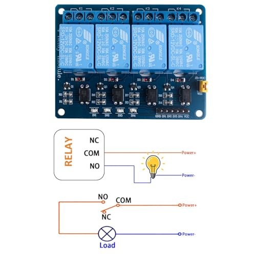 4 Channel DC 12V Relay Module with Optocoupler Control Board and 4 Channel 12V
