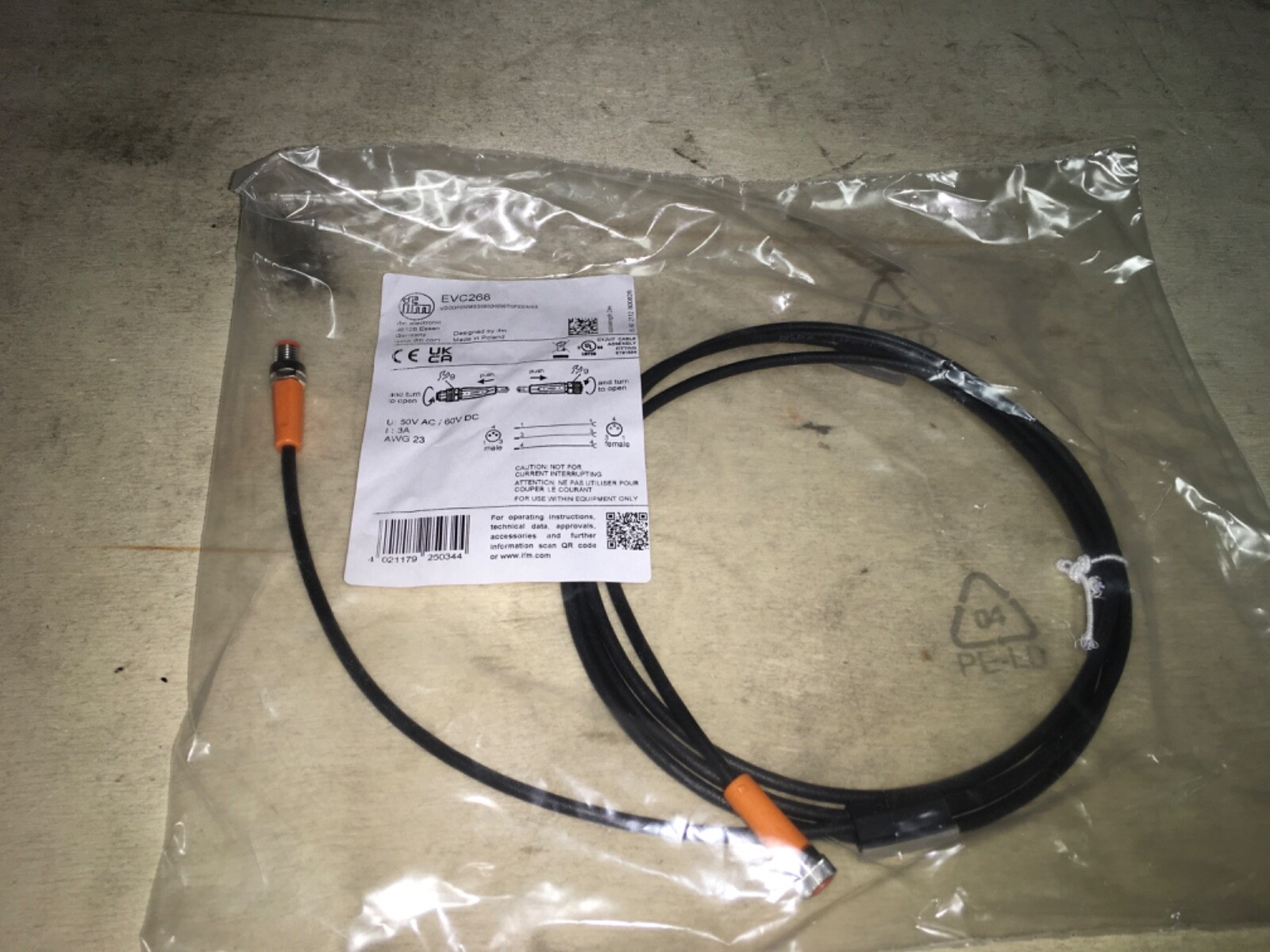 IFM Electronic EVC268, connection cable, NIB, JRM-194
