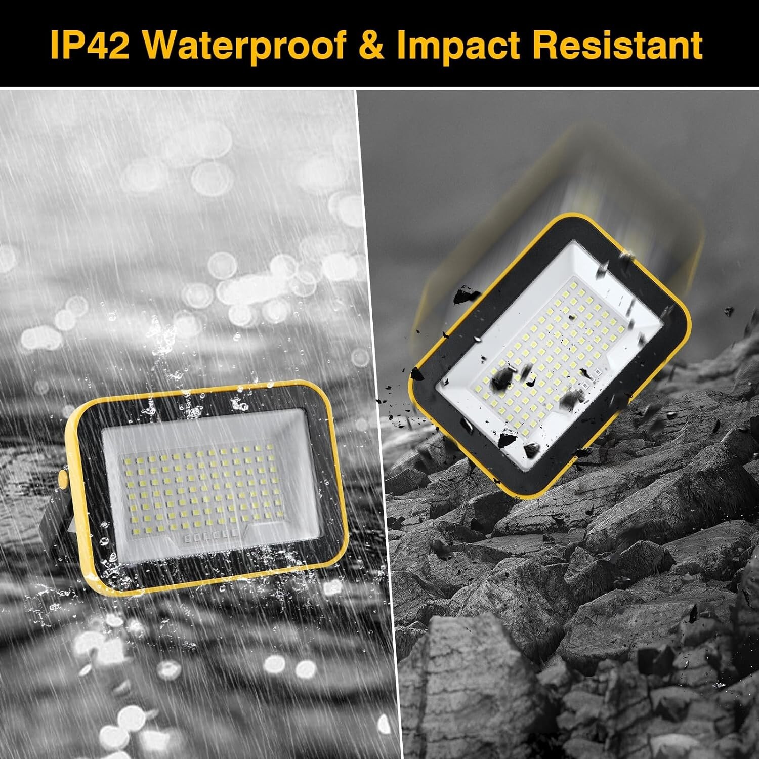 2Pack LED Battery Work Light Rechargeable Portable Flood Light for Camping