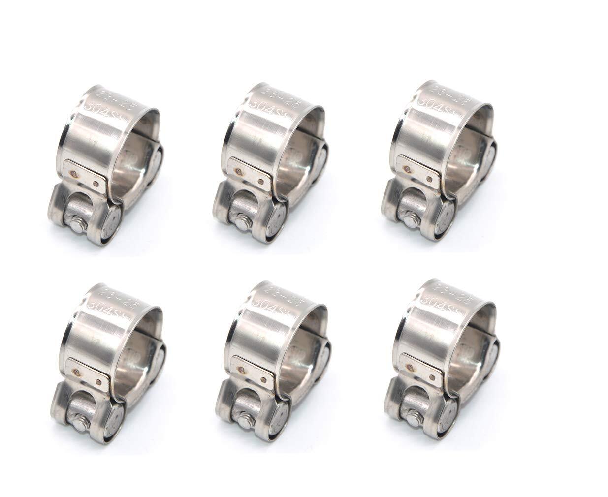 T-Bolt Hose Clamp 6 Pack 304 Stainless Steel Bolt Hose Clamps for Hose Range ...